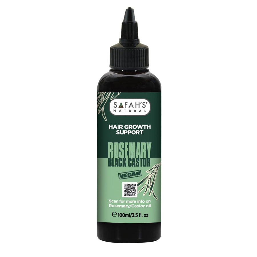 Safah's Natural Rosemary Black Castor Oil for Rapid Hair Growth & Scalp Health 100ml