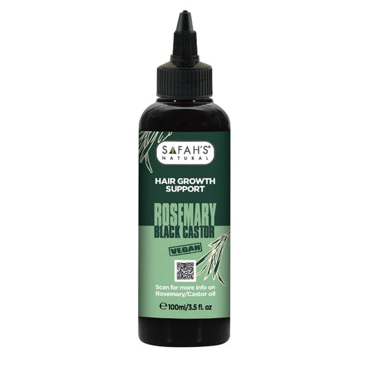 Safah's Natural Rosemary Black Castor Oil for Rapid Hair Growth & Scalp Health 100ml