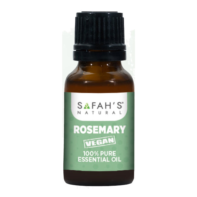 Safah’s Natural 100% Pure Rosemary Essential Oil for Hair Growth & Scalp Health for Stronger, Thicker Hair 15 ml / 0.51 oz