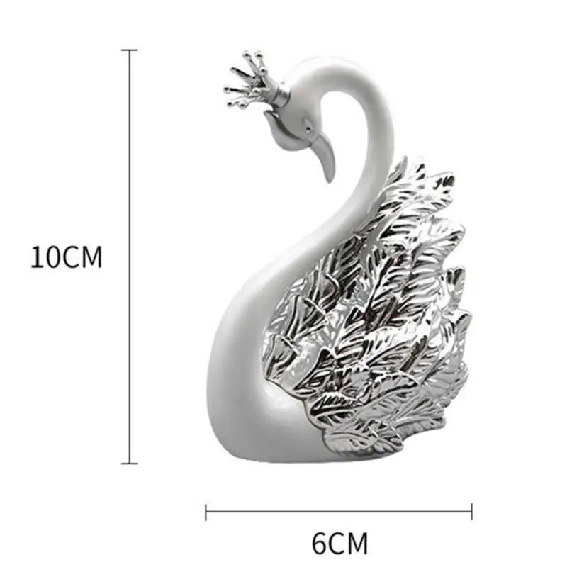 Mini Swan Couple Model Figurine