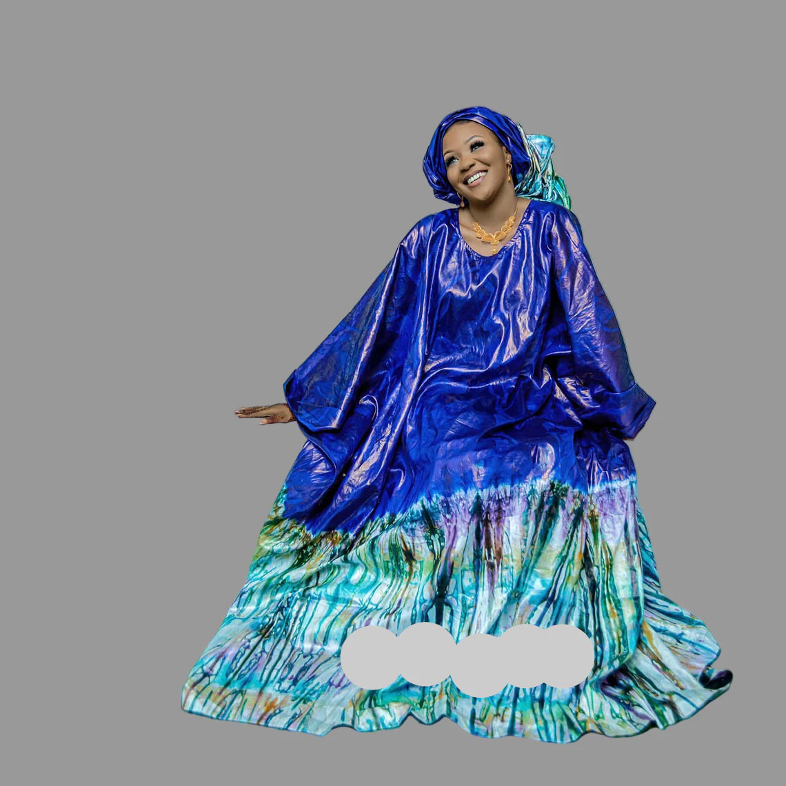 African Traditional Dashiki Print Bazin Riche Boubou Gown Dresses