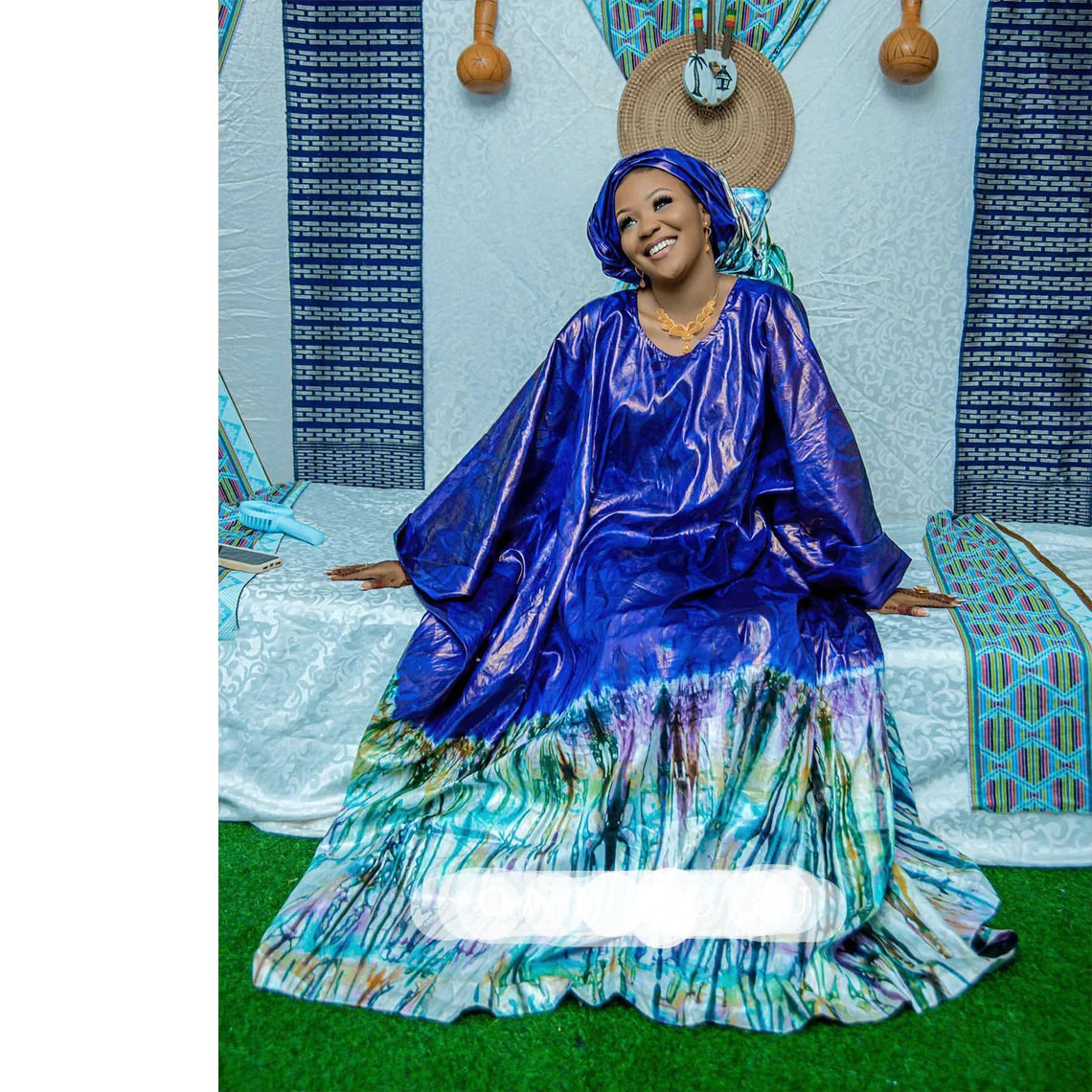 African Traditional  Print Bazin Rich Bubu Dress Original Dashiki