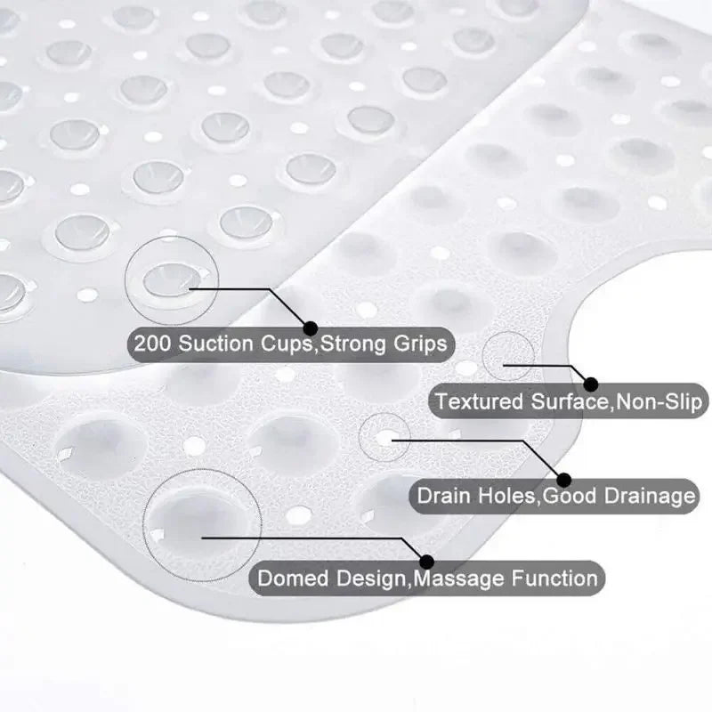 40*100cm PVC Anti-skid Bath Mat Shower Mat Non-slip Mat Bathtub Bath Mat with Suction Cup Bathroom Accessories