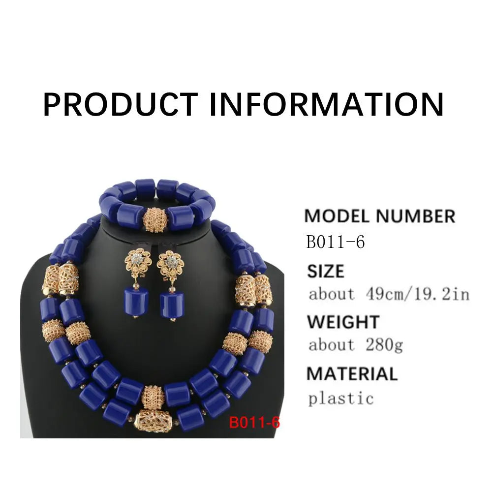 Latest African Wedding Resin Beads Fashion African Beads Jewelry Sets Hot Nigerian Wedding African Beads Jewelry Set