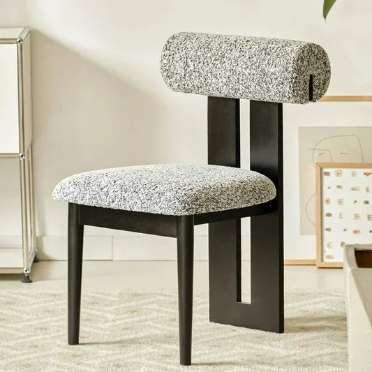 Modern Bouclé Dining Chair with Padded Backrest – Accent Chair