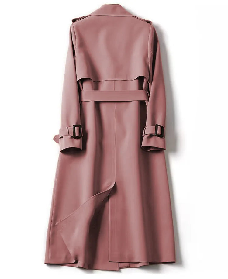 Long Sleeve Trench Coat For Women Office Long Outerwears Jacket
