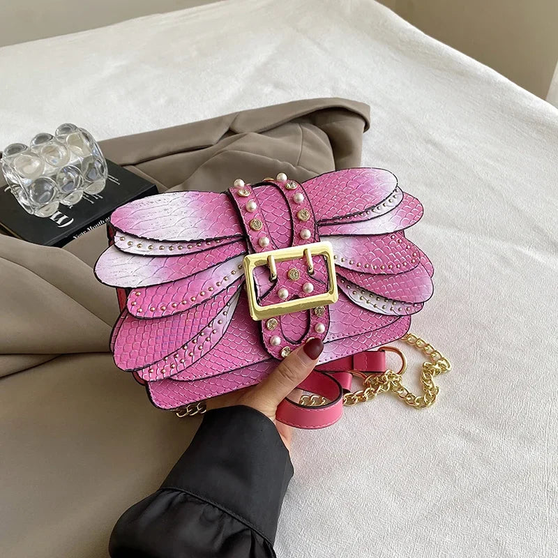 2024 New Handmade Rivet Butterfly Wing Crossbody Bag Women Designer Handbag And Purse Small Square Bag 8 Color Pu Leather Bags