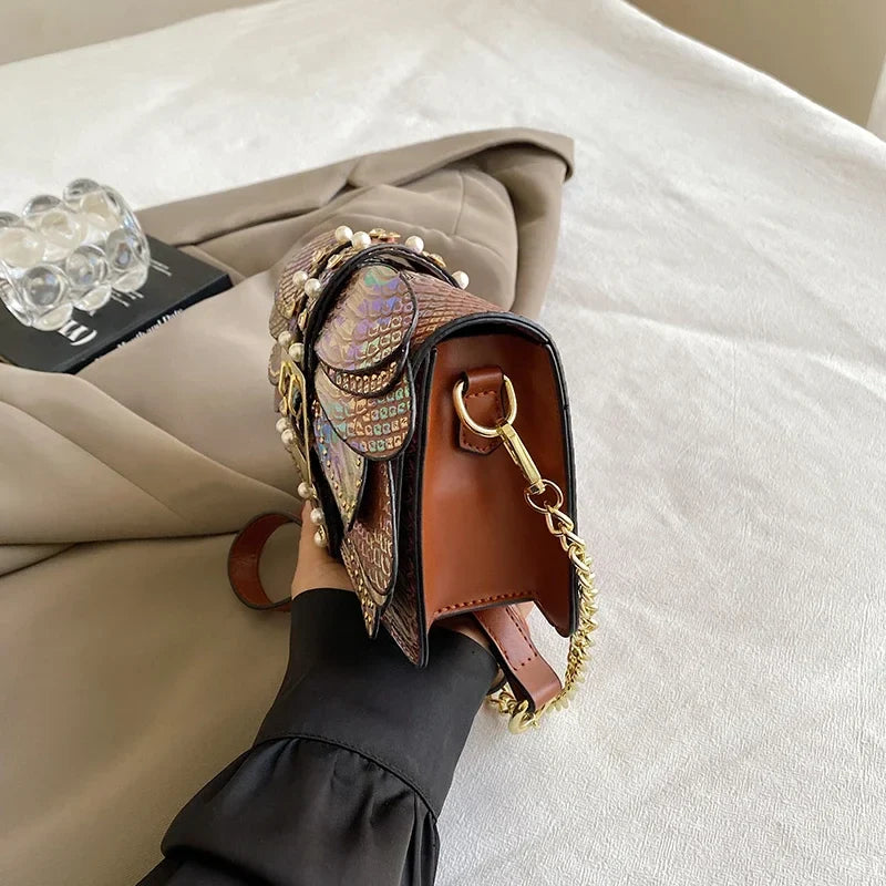 2024 New Handmade Rivet Butterfly Wing Crossbody Bag Women Designer Handbag And Purse Small Square Bag 8 Color Pu Leather Bags