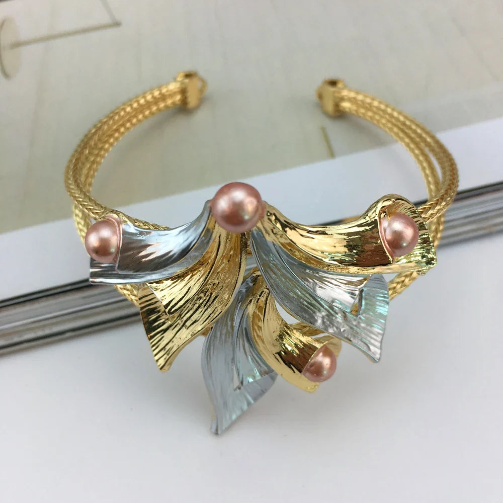 Brazilian Simple Style African Bride Light Weight Colorful Necklace Latest Luxury Jewelry Set For Women Party FHK19283