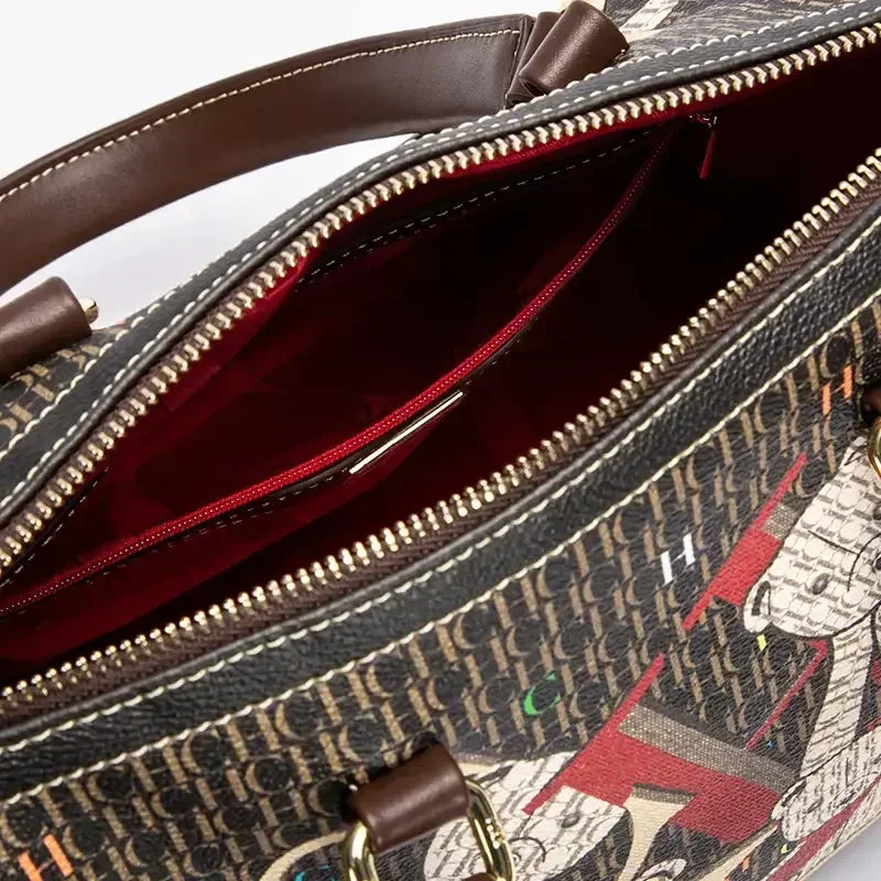 Women's Commuter Crossbody Colorful Printed Monogram Bag
