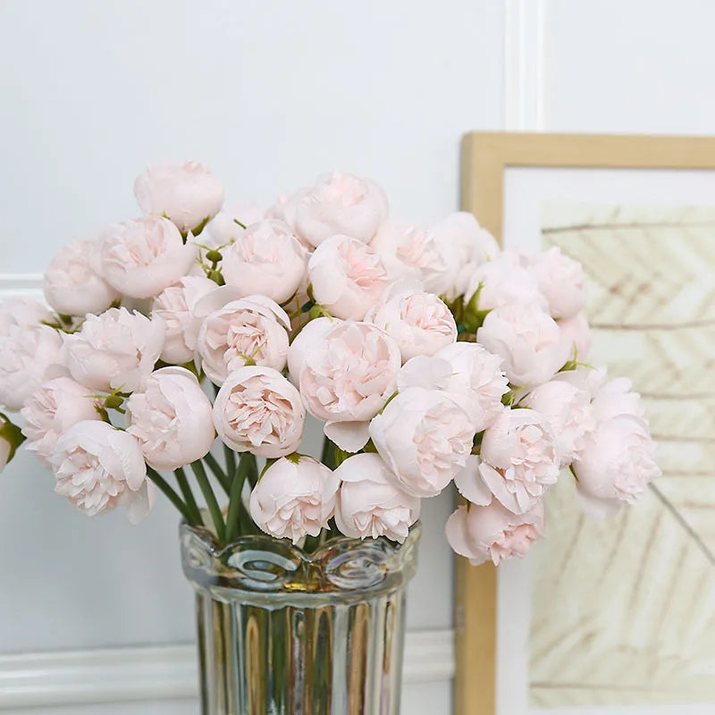Rose Pink Peony Artificial Flowers Silk