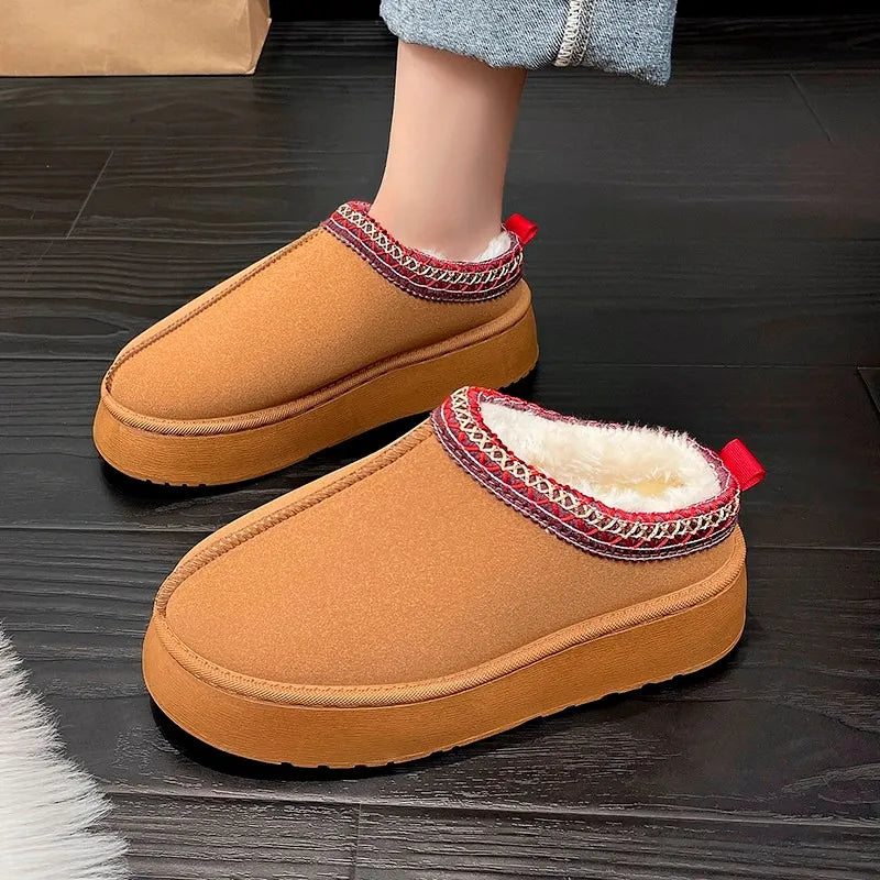Women's Wool Slippers Warm Platform Wool Slippers