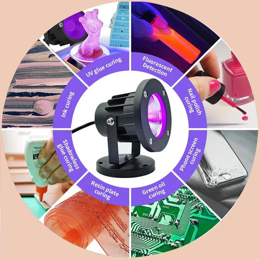 UV LED Lamp with 1.5m Switch Wire Plug for Ultraviolet Light