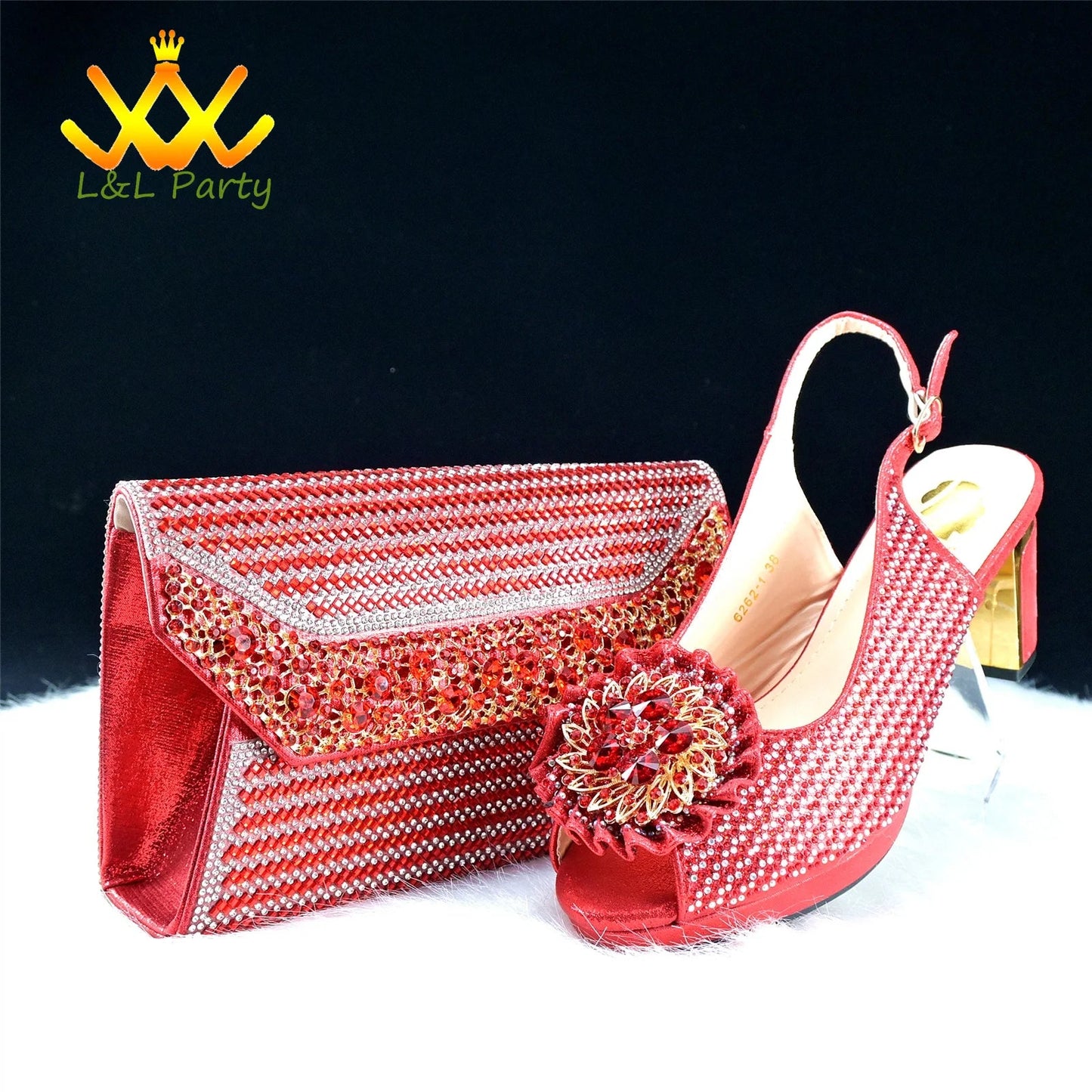 2025 Special New Arrivals Italian Women Shoes and Bag to Match in Green Color with Platform Shinning Crystal Sandal for Wedding
