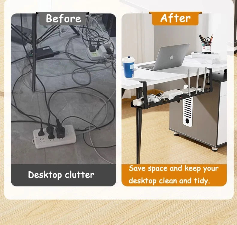 Telescopic Under Desk Cable Management Tray –  Storage Rack
