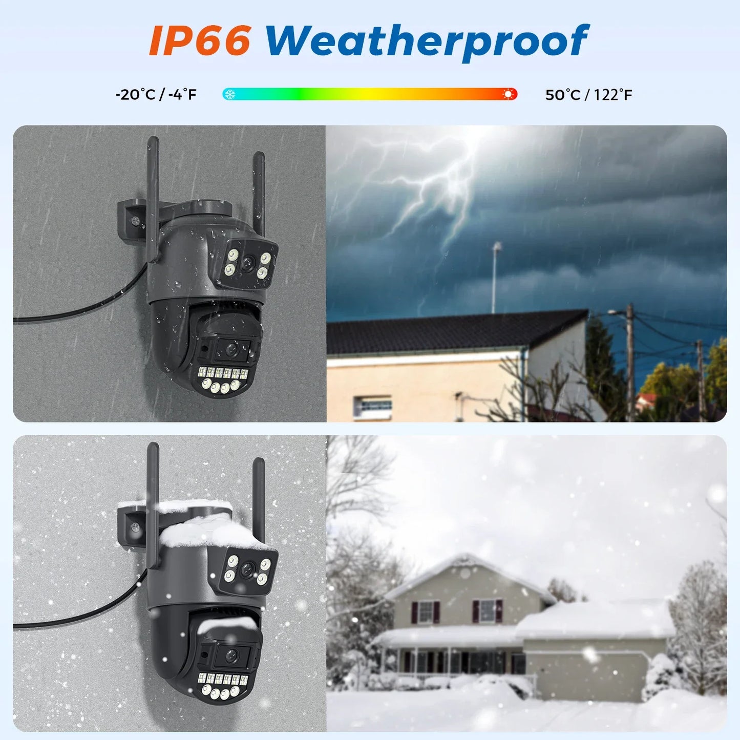 Camera 8MP 5K Outdoor Dual Lens Dual Screen 5G WIFI Camera