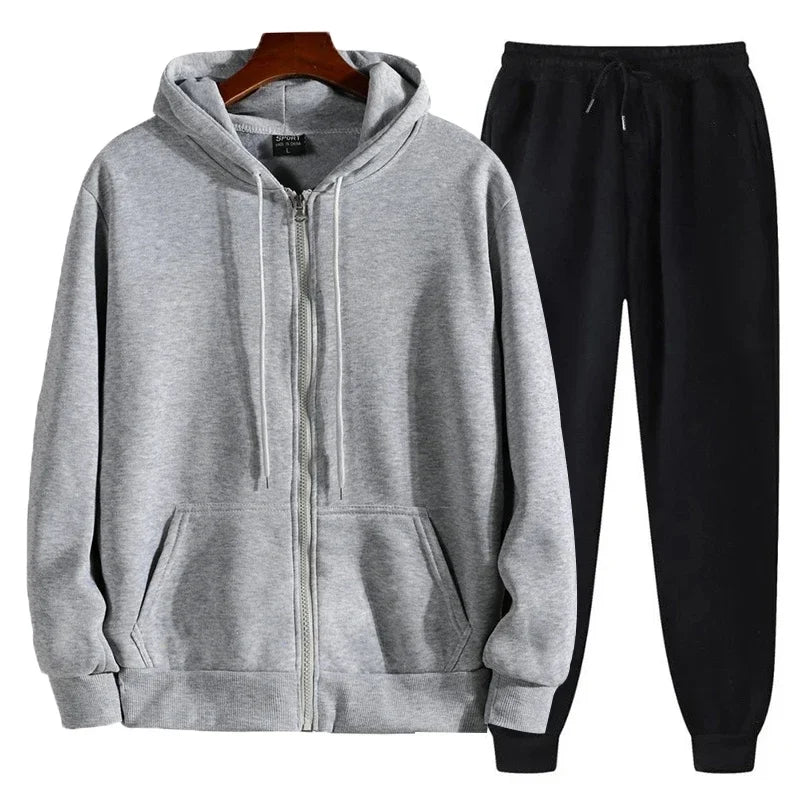 Men's Fashionable Thick Warm Tracksuit Set