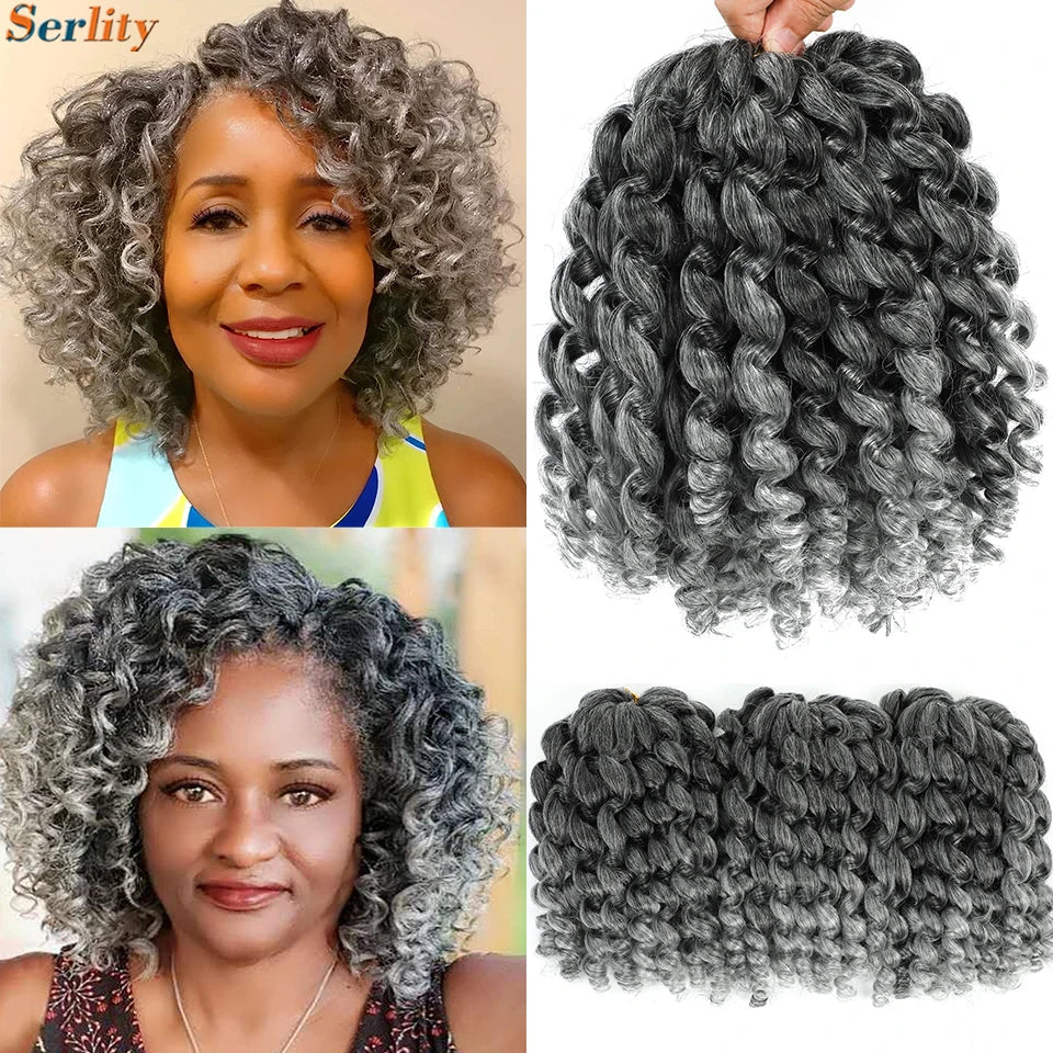 3 Packs Wand Curl Jamaican Bounce Crochet Hair 8inch T Purple 27 30 350 Bug Ombre Blonde Synthetic Jumpy Wand Curly Hair 60Roots