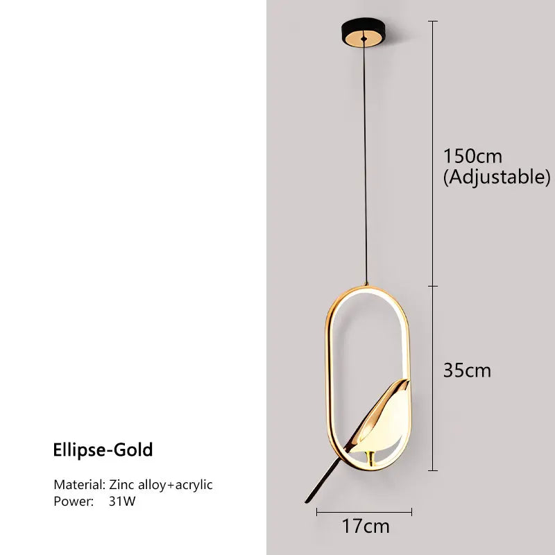 Bird LED Cord Pendant Lamps Indoors Hanging Light