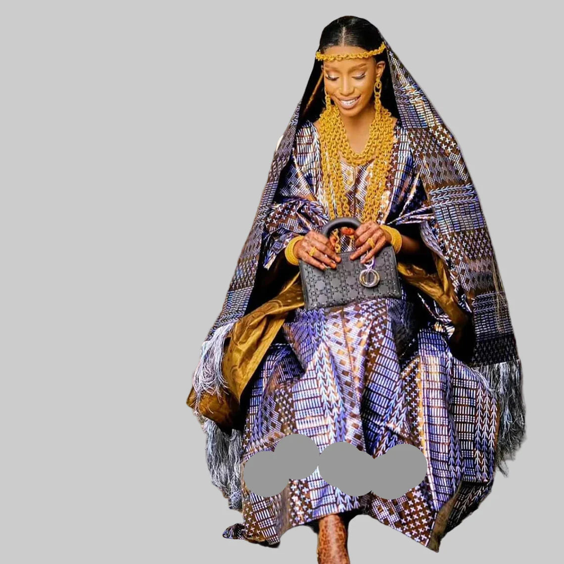 African Traditional Dashiki Print Bazin Riche Boubou Gown Dresses