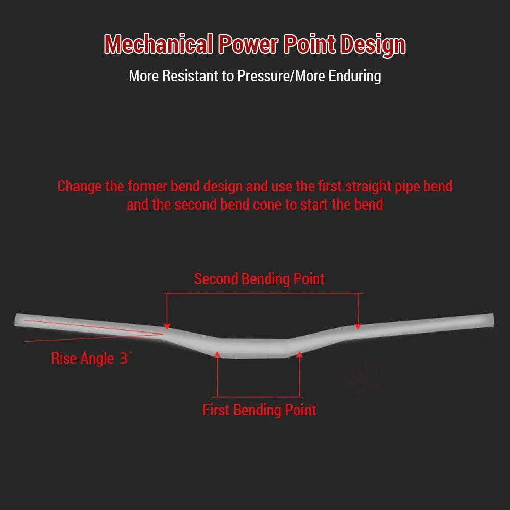 31.8MM Mountain Bike Handlebar Aluminum Alloy Bicycle Riser Handlebar 30MM Rise 780MM Wide Bicycle Bar with Paint Matte Surface