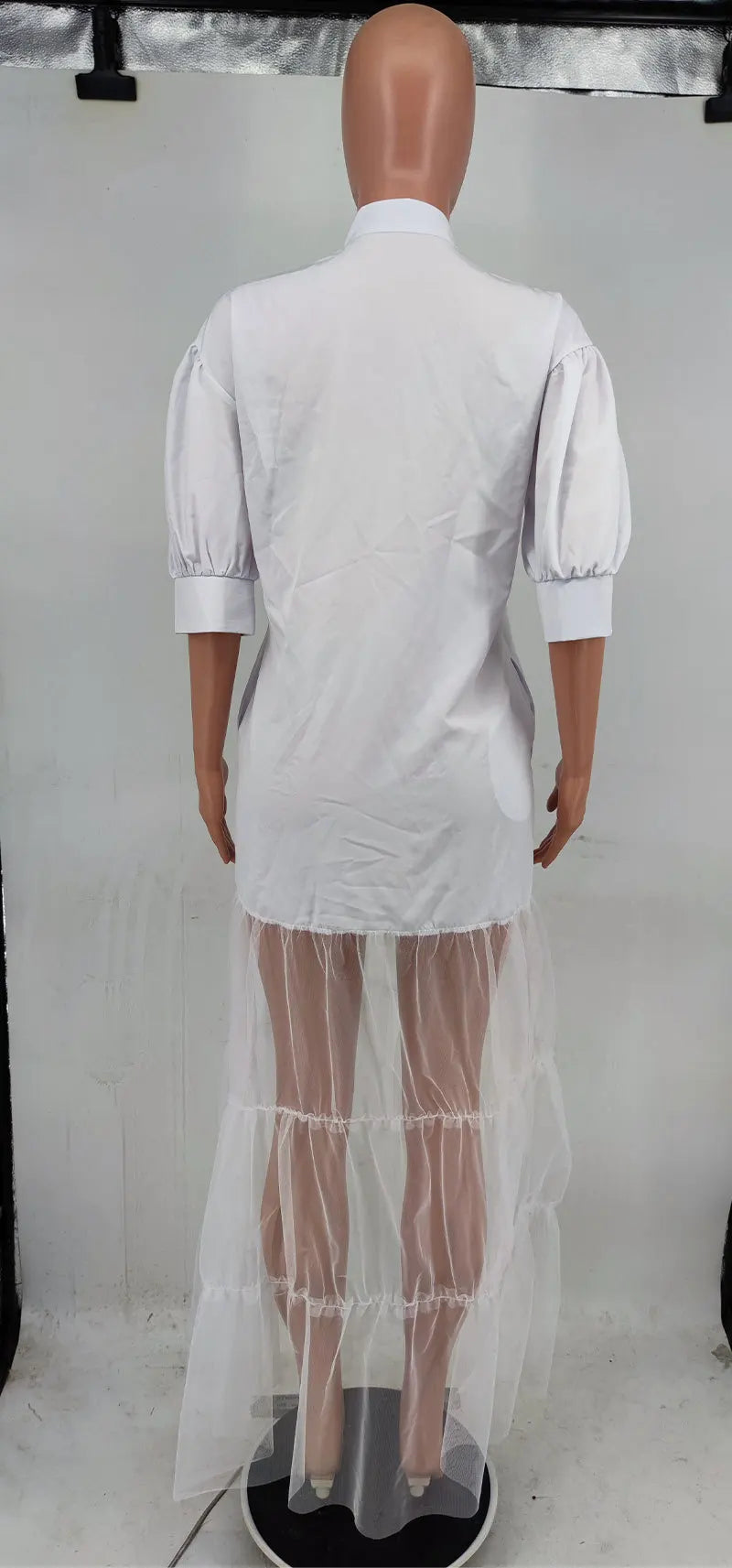 Fashionable White Lace Shirt Short Sleeve Dresses For Women'S Summer New Elegant Lace-up Pocket Lace Shirt Long Dress Female