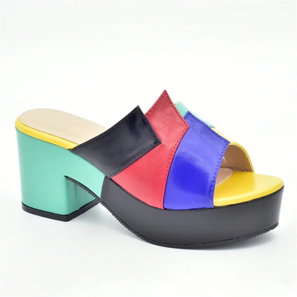 Latest Multicolor Wedding Bridal Shoes Open Toe Platform Sandals for Women Italian Lady Shoes Women's Shoes for Elegant Parties