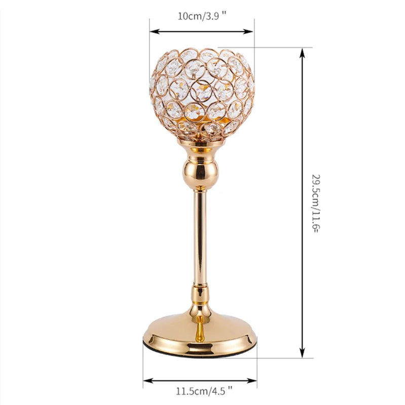 Metal Candle Holders Candlestick Crystal