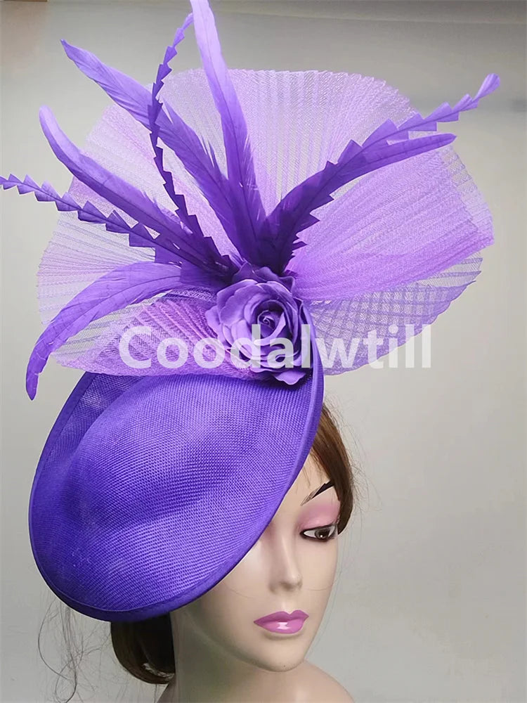 Elegant Flower Fascinator Pillbox Cap Wedding Women Fascinator Hat Headband Kentucky Derby Ladies Millinery Cap Mesh Bride Hats