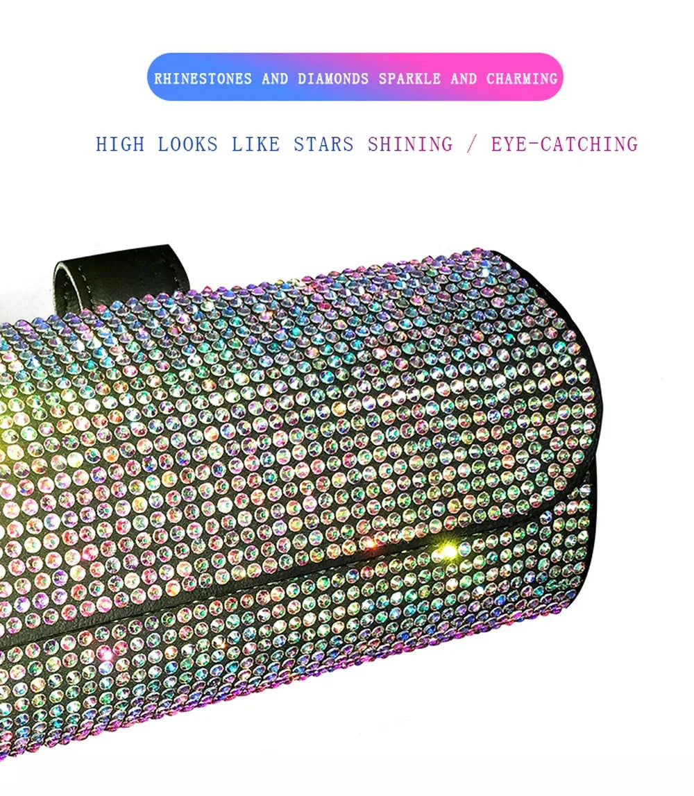 Diamond Car Glasses Case Sunglasses Storage Box