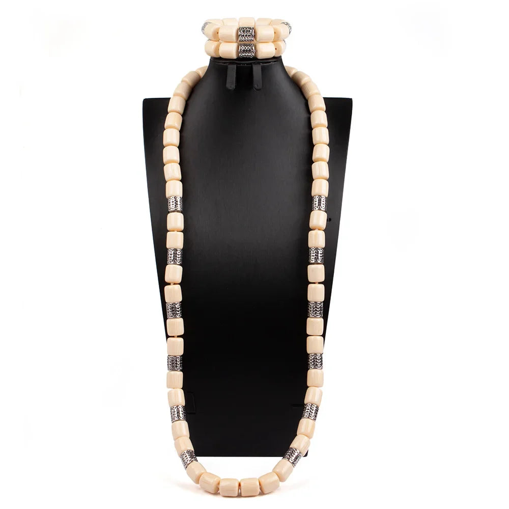 Fabulous Artificial Coral Wedding African Beads Jewelry  Luxury Bride Costume Statement Necklace Jewelry