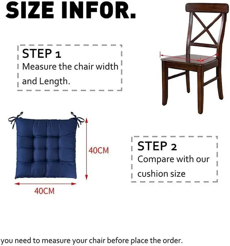 4PCS Chair Seat Garden Pads Furniture Dining Patio Outdoor Tie On Cushions 40cm