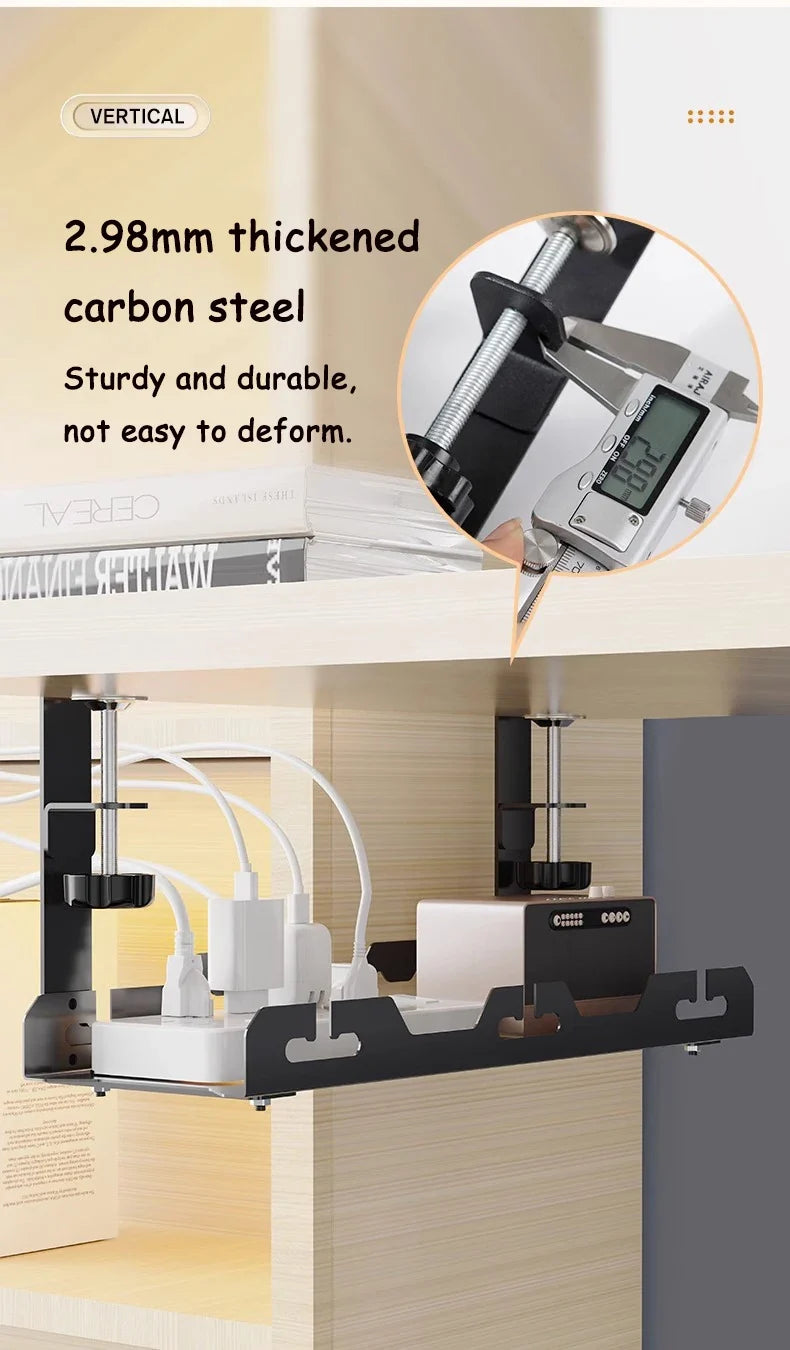 Telescopic Under Desk Cable Management Tray –  Storage Rack