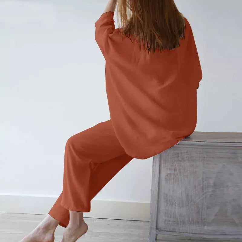 Fashion Short Sleeve Blouse Wide Leg Trousers Suits Vintage Summer Pant Sets Two Piece Sets Womens Loose Tracksuit Outifits 2025