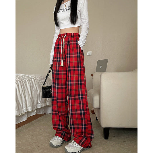 Women Gothic Wide Leg Sweatpants Royal Stewart Pants Trousers