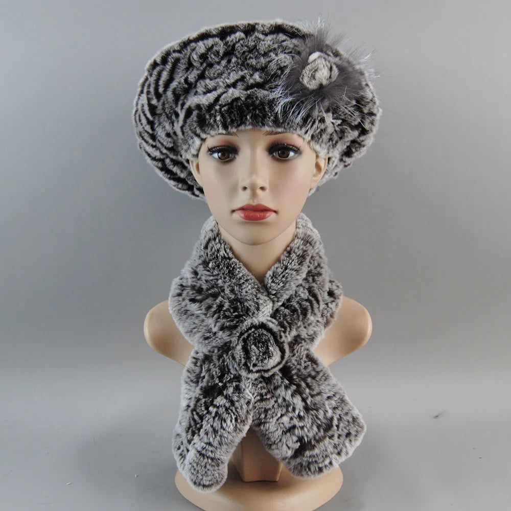 Winter Women's Faux Fur Hats And Scarves