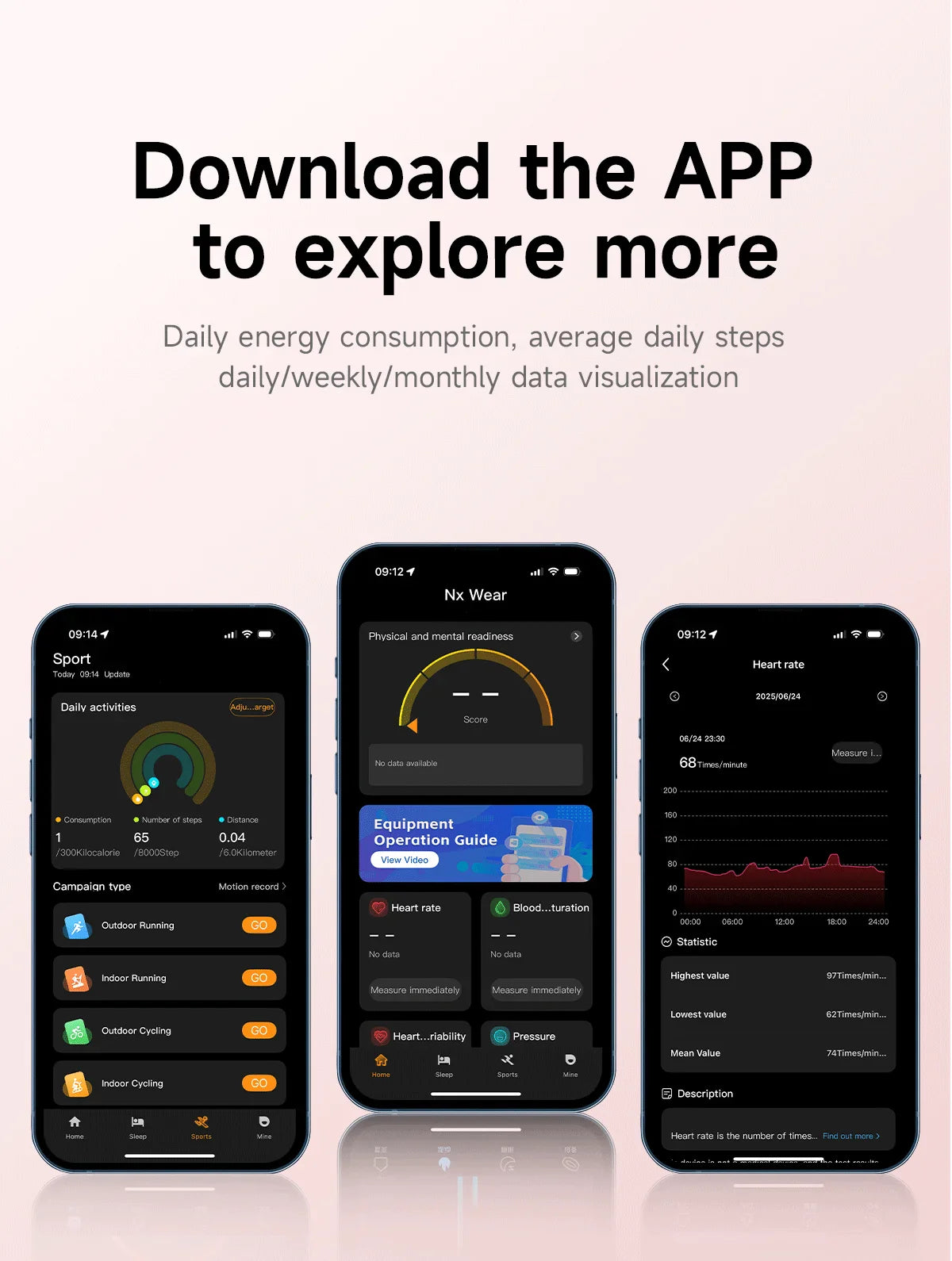 Health & Fitness Smart Bracelet with Heart, Sleep & Activity Tracking