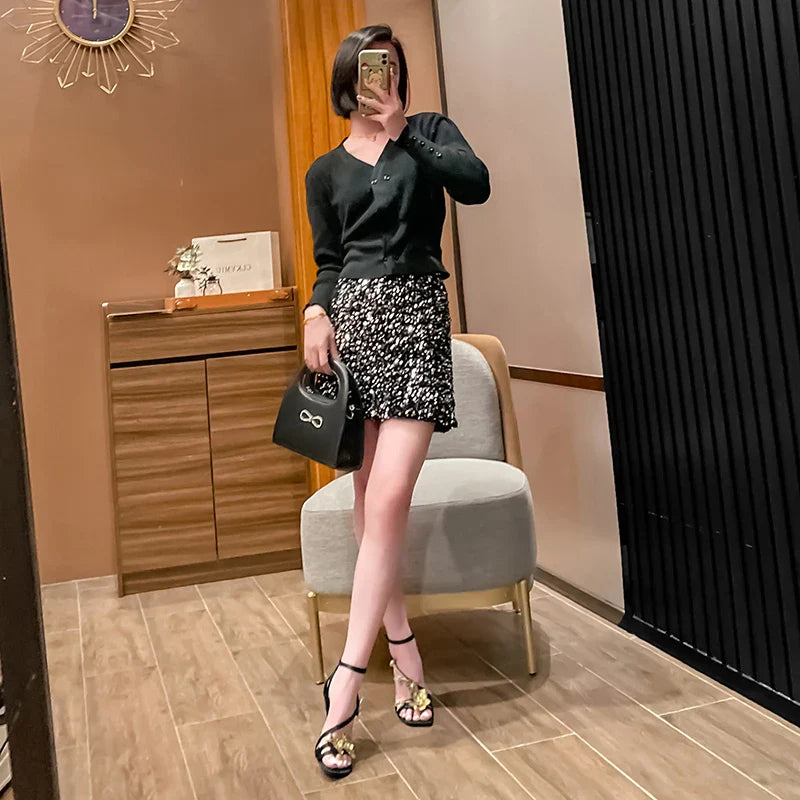 Black High Heel Sandal sGold Flower Metal Strap Design Fashion Hot Selling