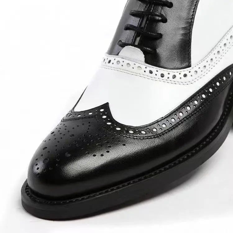 Men's Leather Shoes New Brogue Carved Large Size Shoes for Men Color Matching Quality Business Drive Men's Dress Leather Shoes
