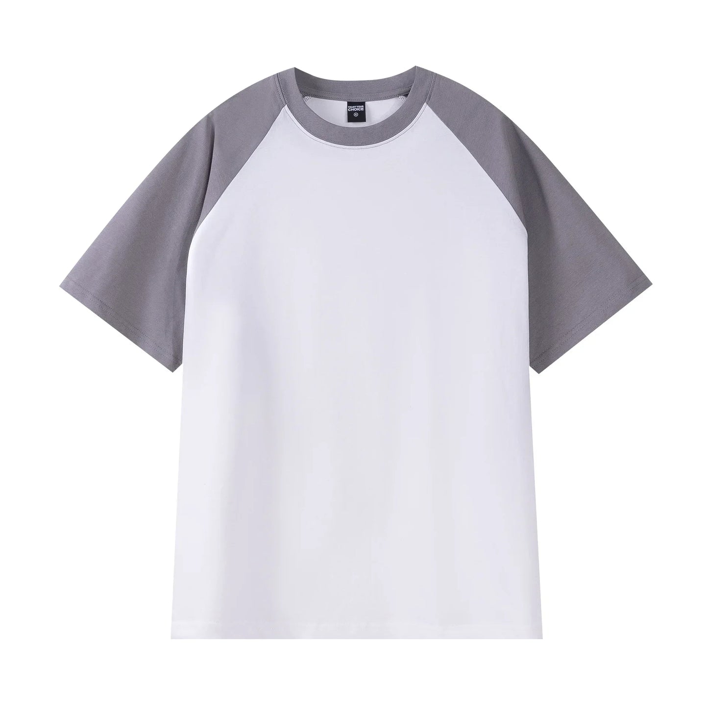 Heavyweight 240g Contrast Sleeve Cotton T-Shirt for Men
