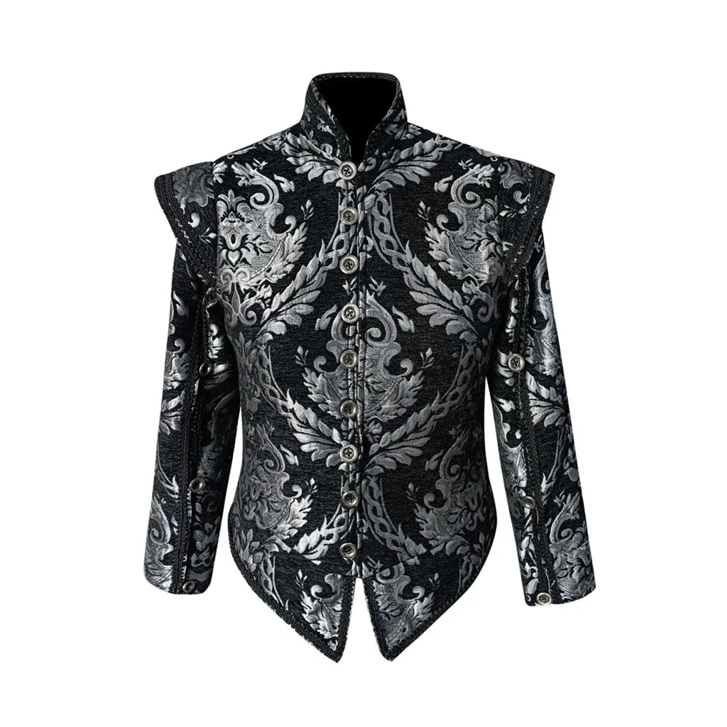 Tudor Men’s Doublet – Renaissance Medieval Noble Prince Jacket with Removable Sleeves