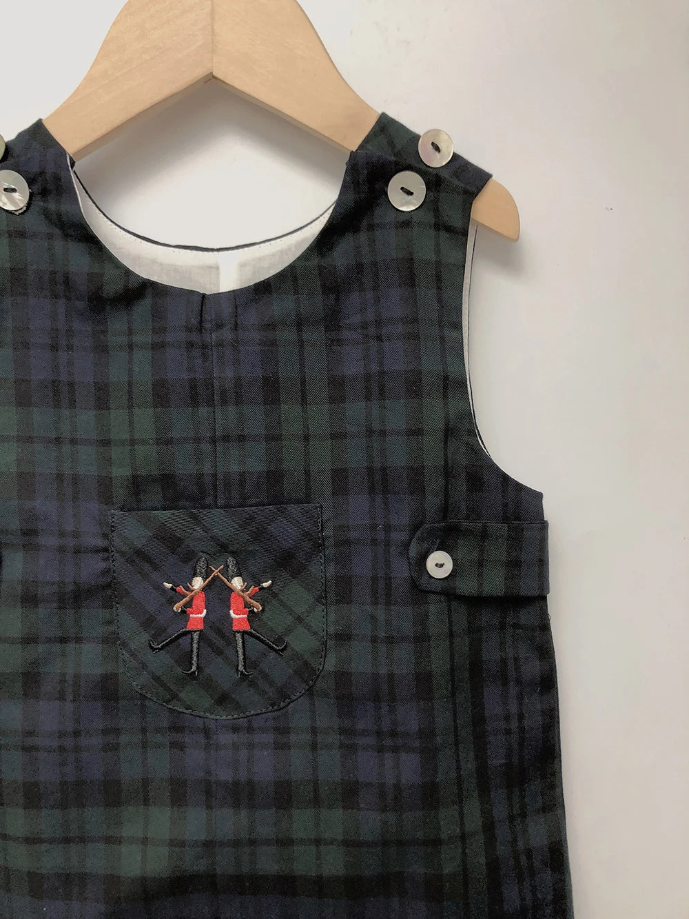 Children Boutique Clothing Set Baby Boy Clothes Soldier Embroidered Cotton Shirt British plaid Romper For 3seasons 0-5years