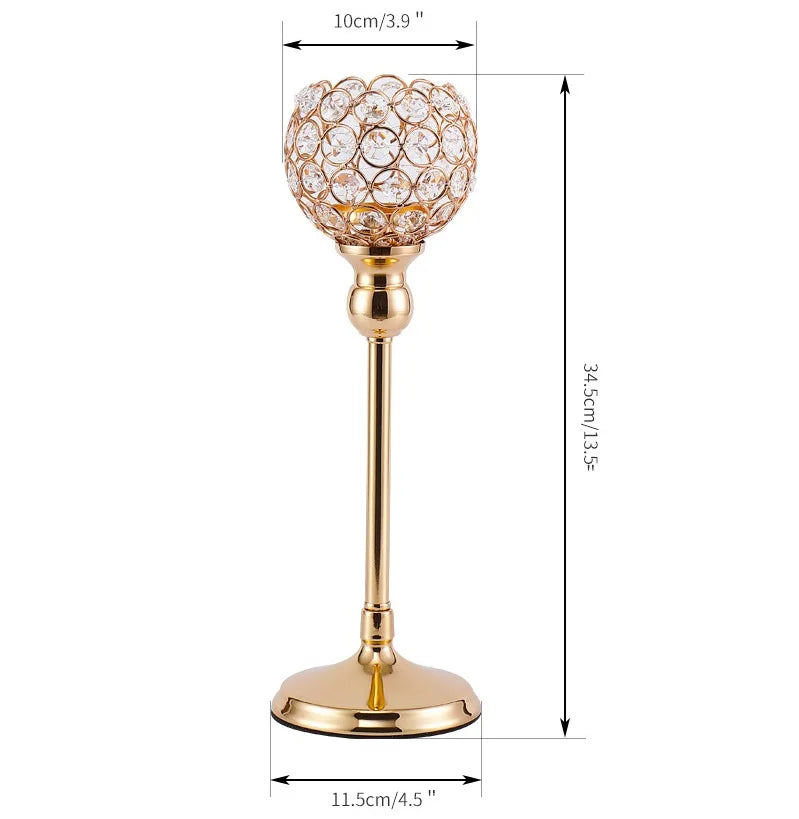 Metal Candle Holders Candlestick Crystal