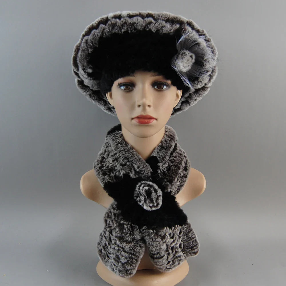 Winter Women's Faux Fur Hats And Scarves