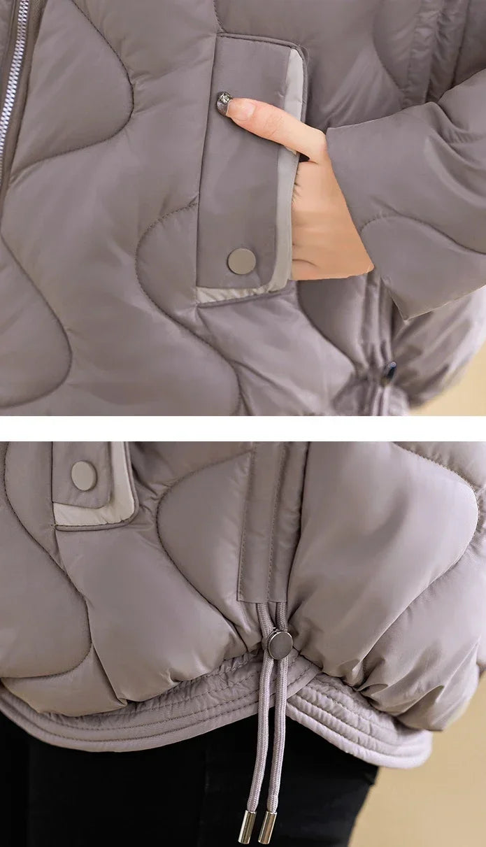 Winter Women Outerwear Hooded Cotton Parkas