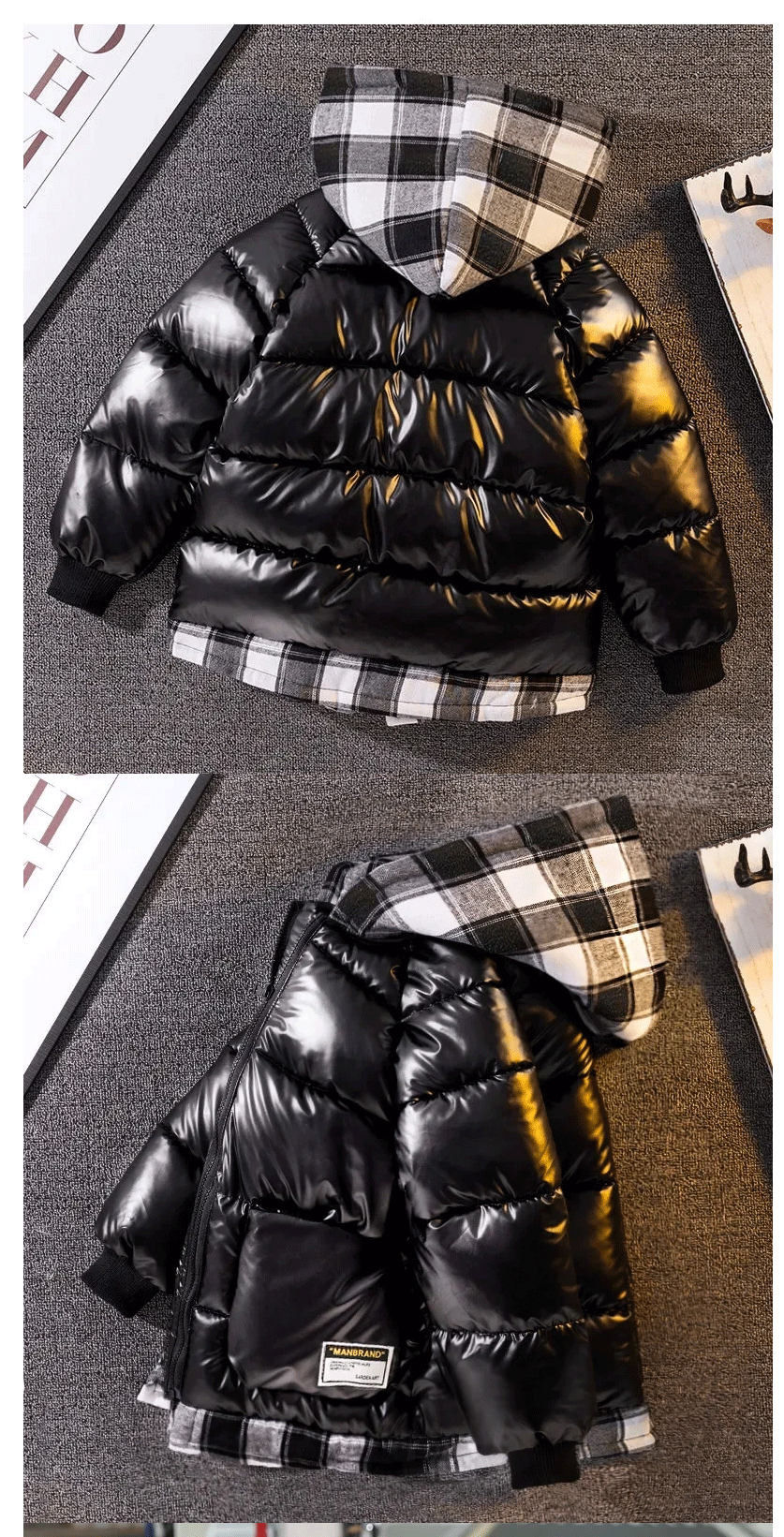 Children's Padded Jacket New Boys Down Padded Jacket Kids Winter Hooded Jacket Teenage Boys Thick Coat