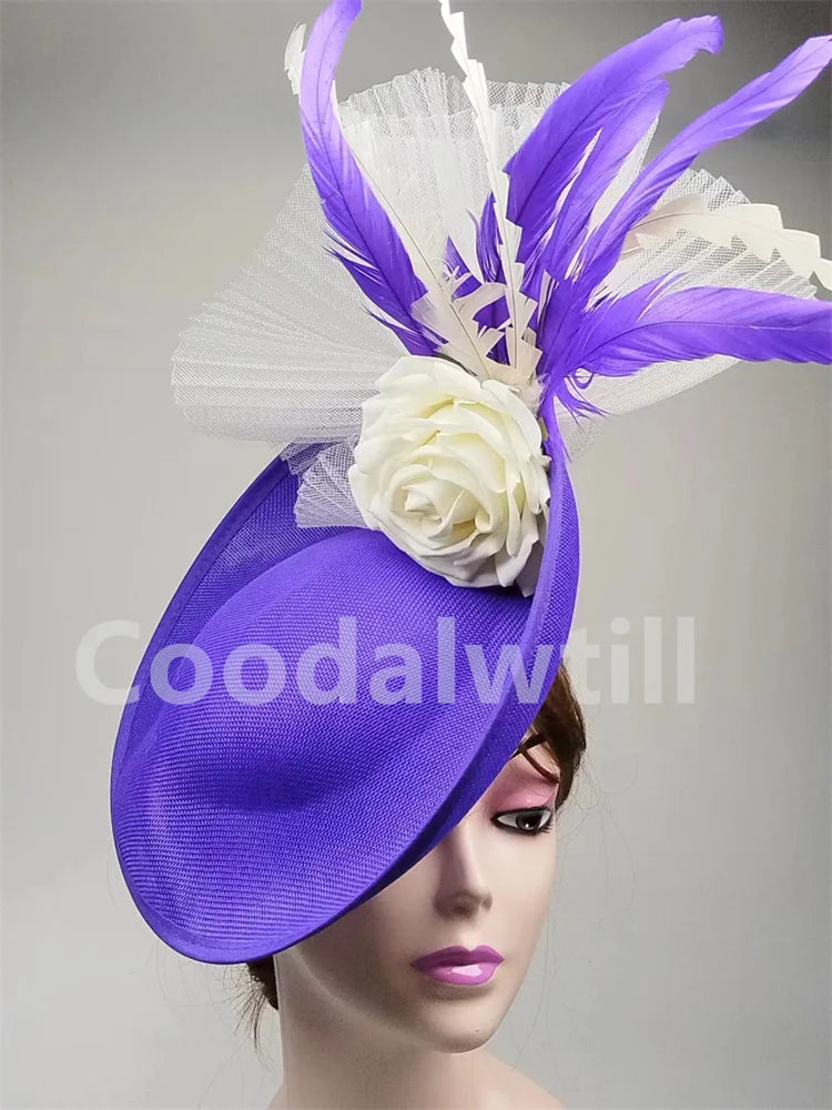 Elegant Flower Fascinator Pillbox Cap Wedding Women Fascinator Hat Headband Kentucky Derby Ladies Millinery Cap Mesh Bride Hats