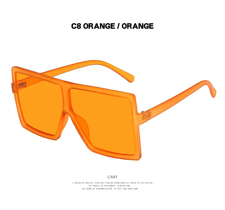 2022 Square Women Sun Glasses Female Eyewear Eyeglasses Plastic Frame UV400 Shade Fashion Driving New Oversized Sunglasses