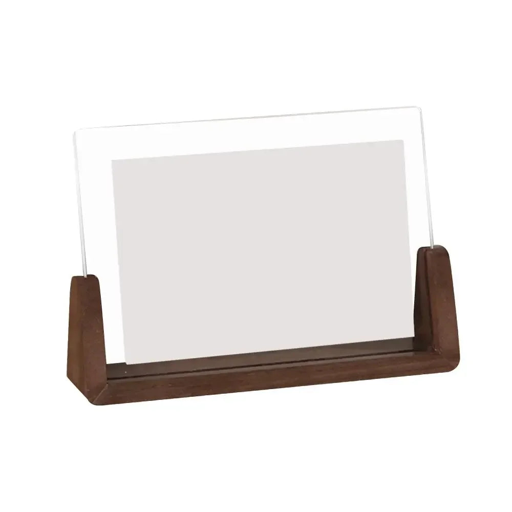 Acrylic U-Shaped Wooden Photo Frame – Walnut & Beech Desk Display