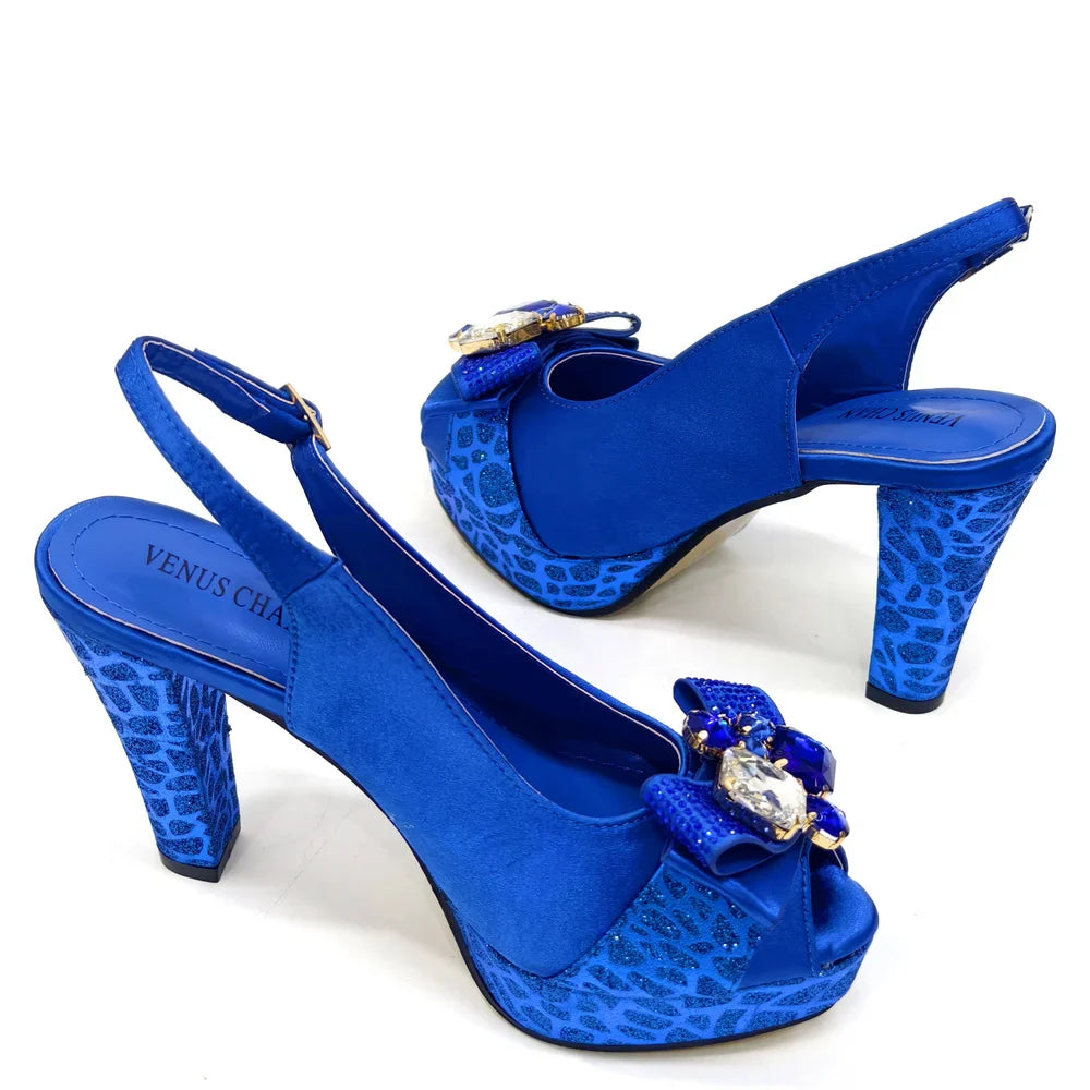 Elegant Women Heels for Party Open Toe Special Material Design Rhinestone Italian Only Sandals and Set to Choose 2024